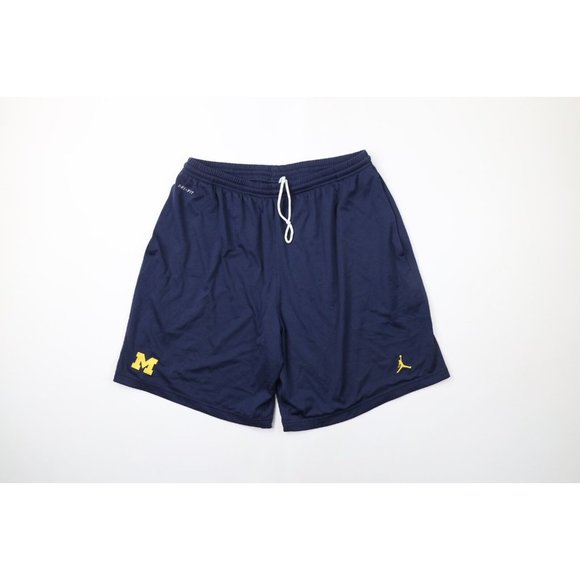 Nike Air Jordan Mens XL Jay Harbaugh University of Michigan Football Shorts Blue